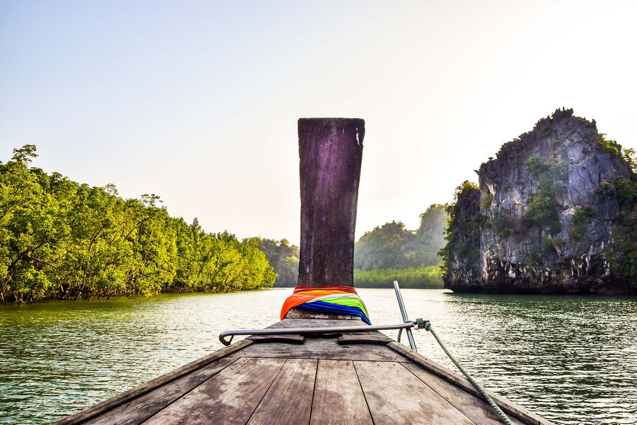 Thailand, Phang Bay Traditional Long Tail Boat 