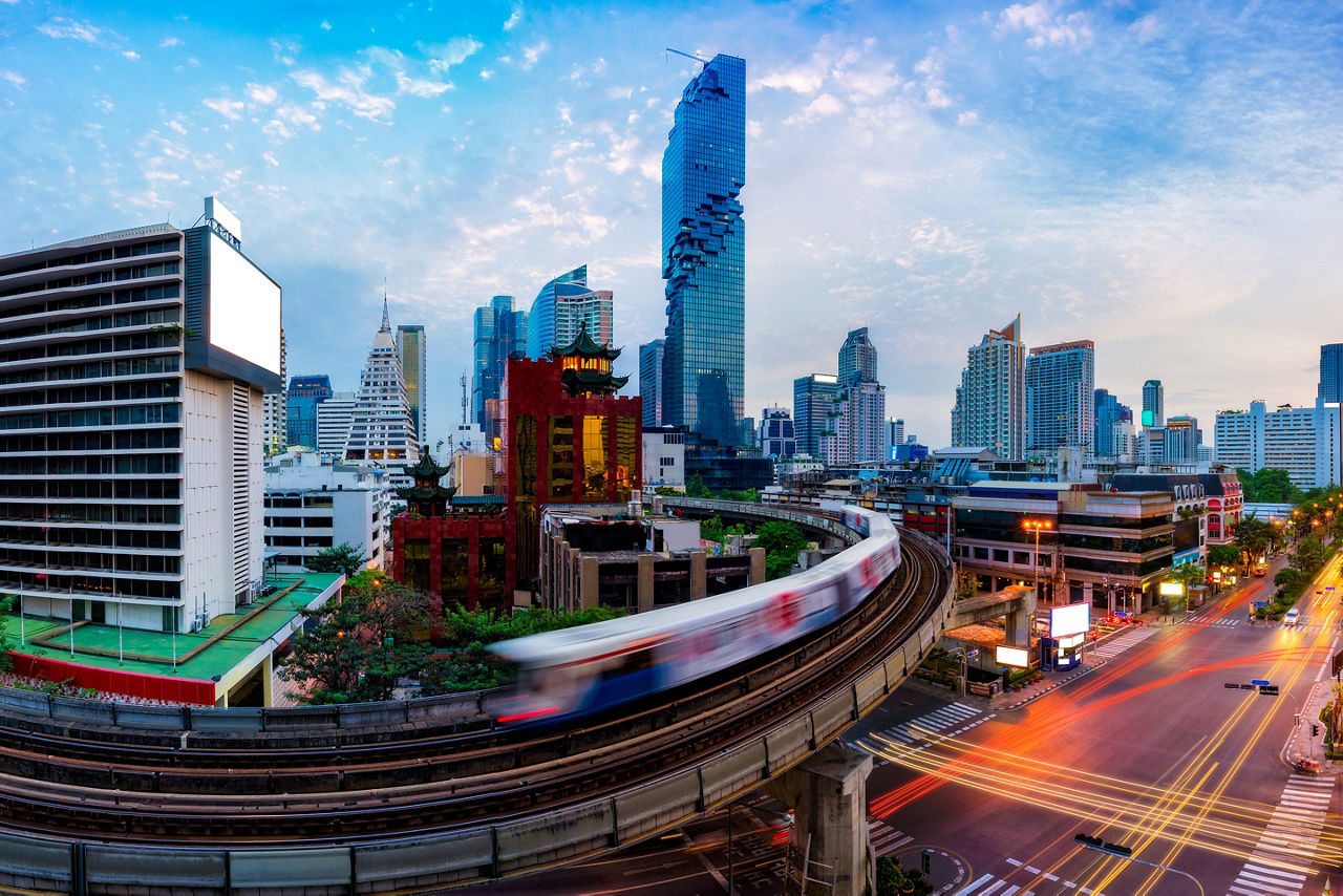View of Bangkok modern office buildings. Bangkok. Thailand.