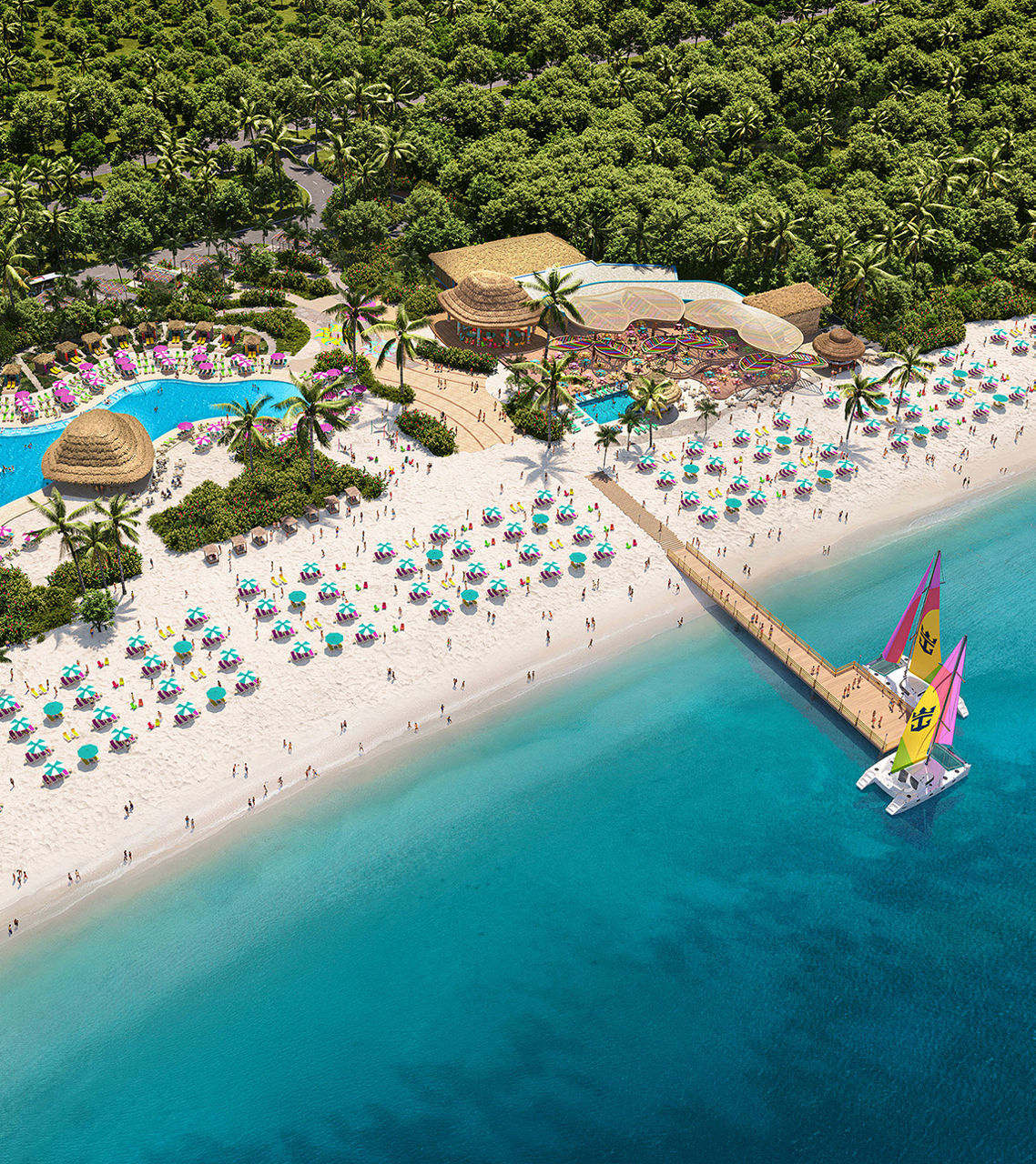Royal Beach Club Cozumel aerial render