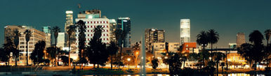 los angeles downtown night urban buildings lake