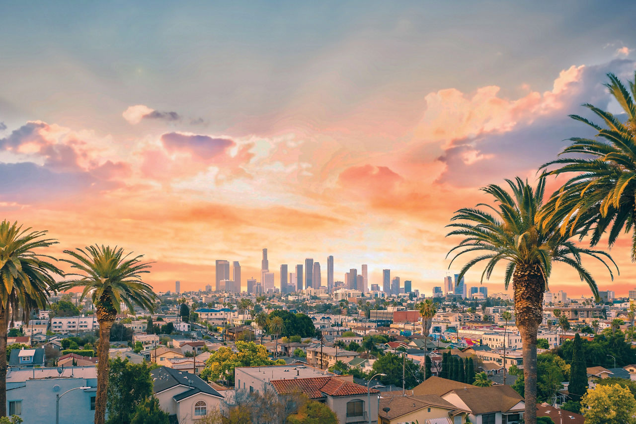 City Skyline during Sunset, Los Angeles ,California