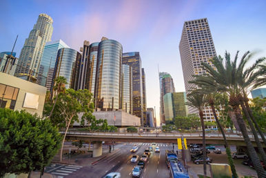 los angeles california city sky line downtown