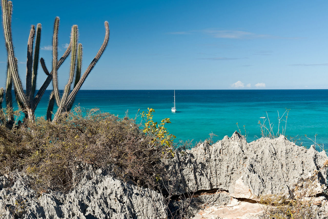 View of Jaragua National Park and Caribbean sea. Dominican republic.