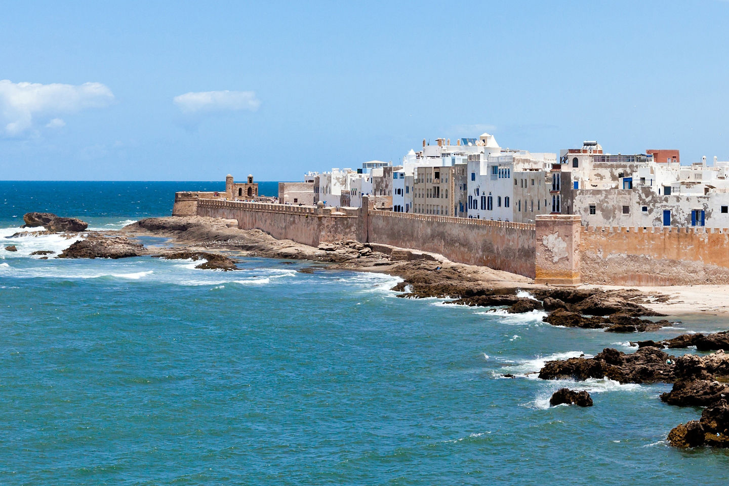 The Imperial City of Rabat surrounded by waves crashing on shore. - Casablanca, Morocco