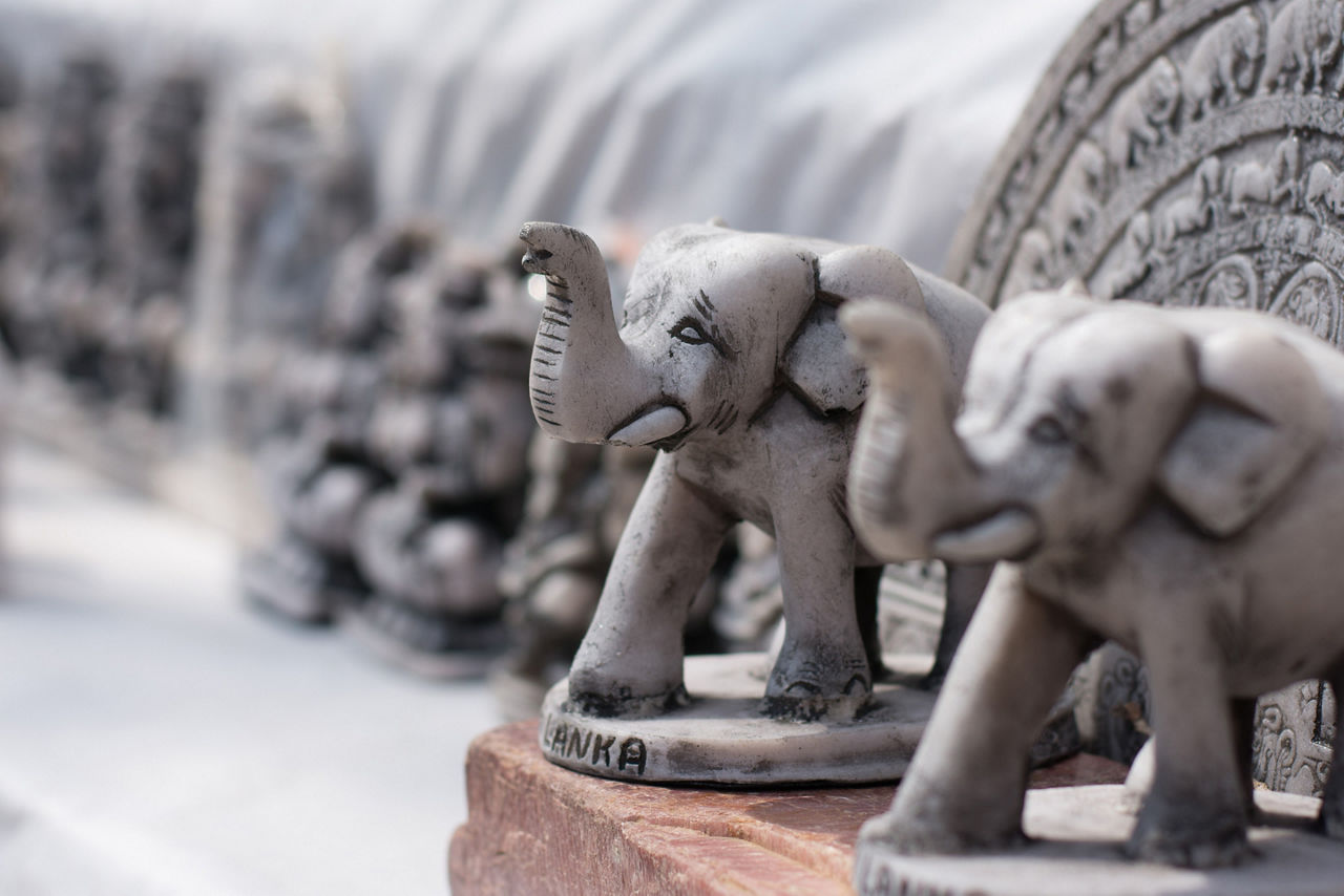 Not surprisingly, many souvenirs along Sri Lanka's southern coast are made in the image of local elephants.