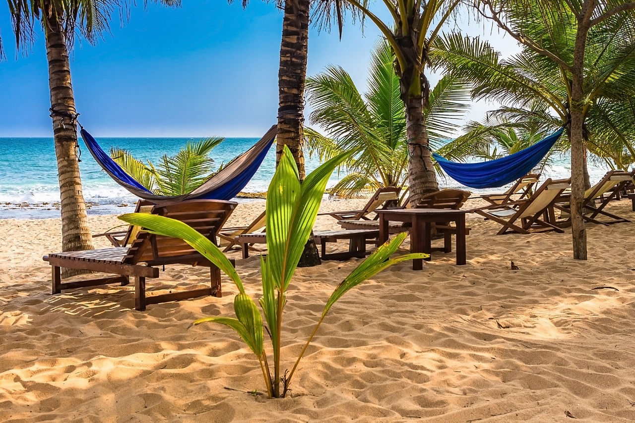 Hambantota Beach is the picture of relaxation. 