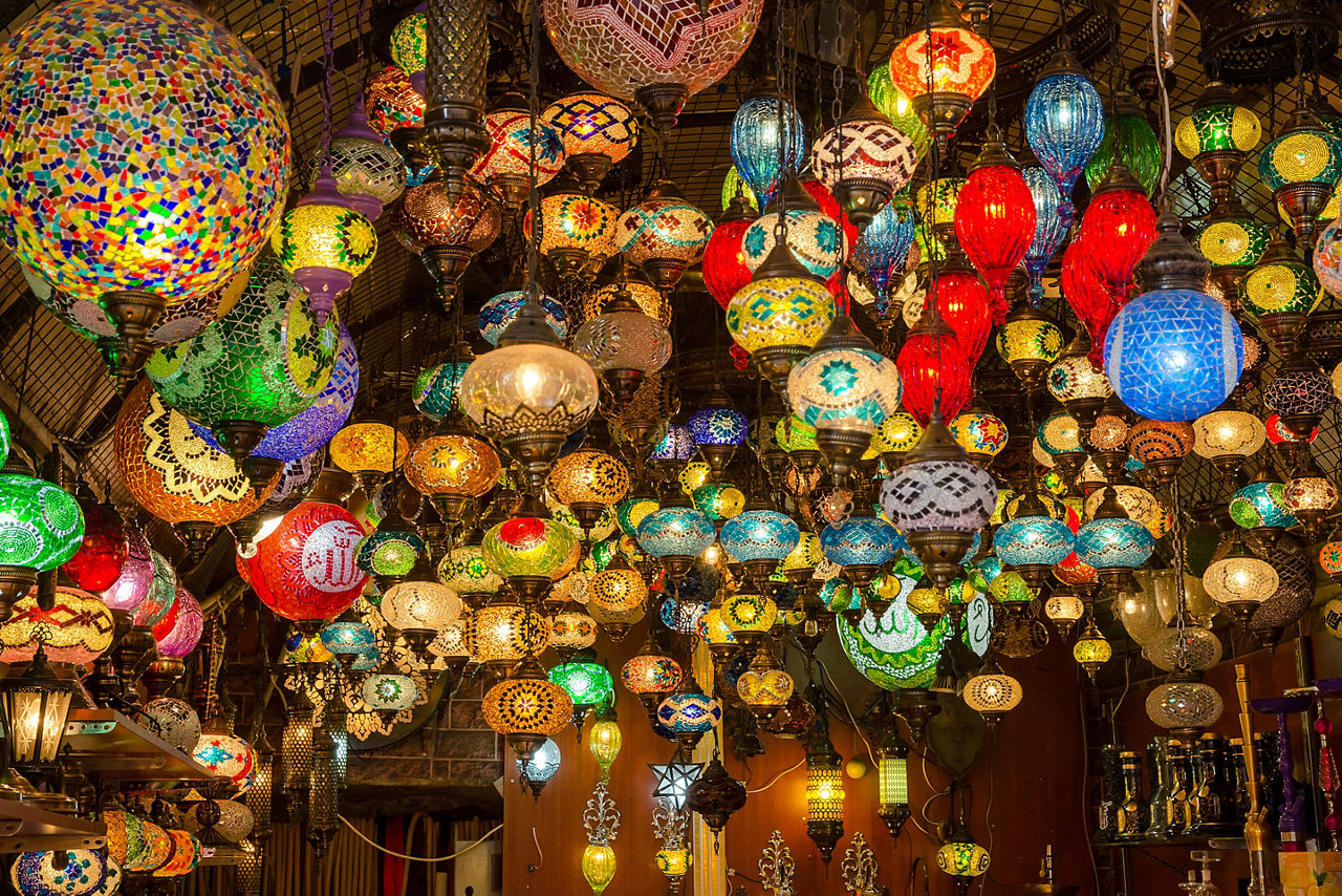 Turkey Grand Bazaar Local Lamps Crafts 
