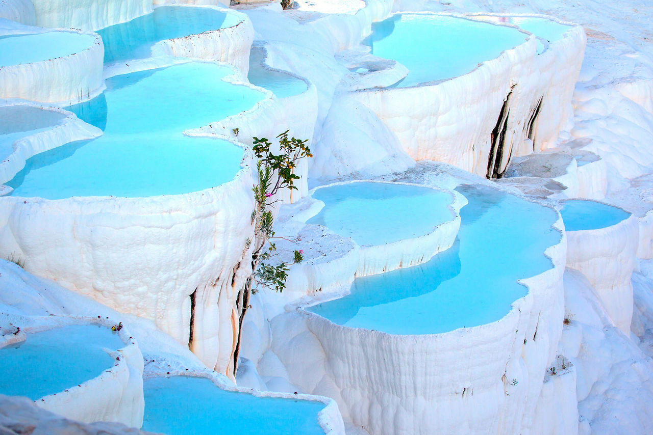 Turkey Pamukkale Cotton Palace Blue Thermal Waters
