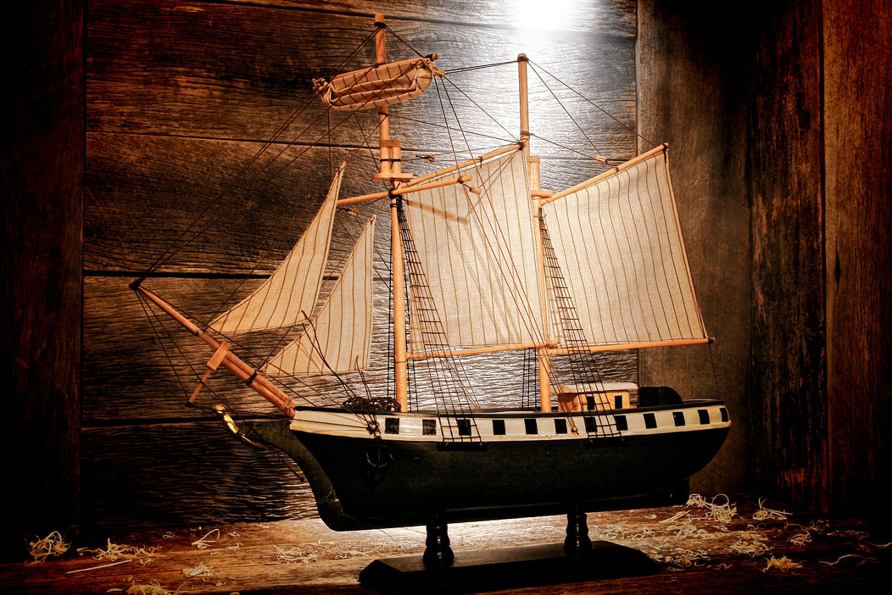 One of the best souvenirs to take home from Kiel is a wooden model ship. 