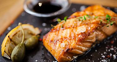 Grilled Scottish Salmon with Soy Sauce, Kirkwall, Scotland