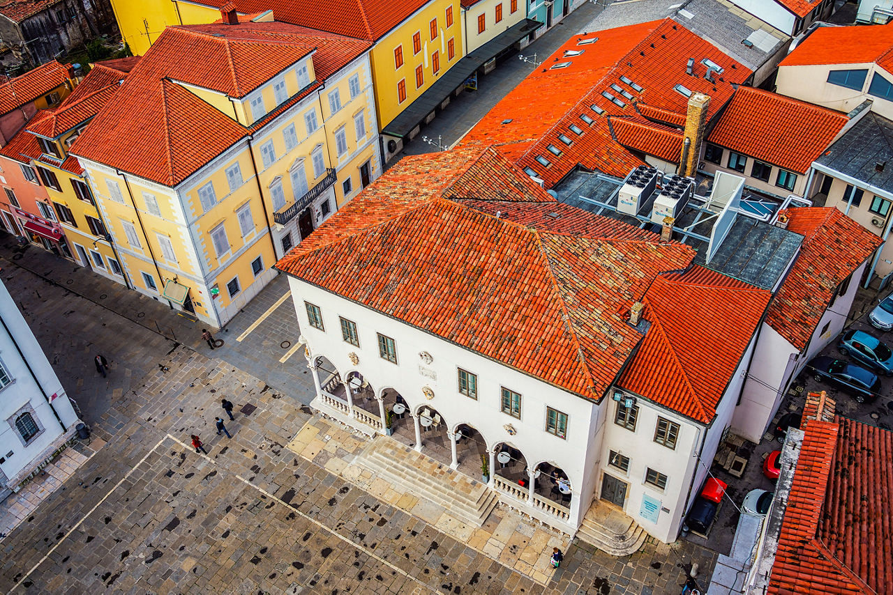 Slovenia Coastal Town Koper Historic Aerial 