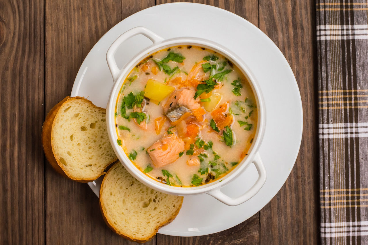 Soup with salmon "Finland"