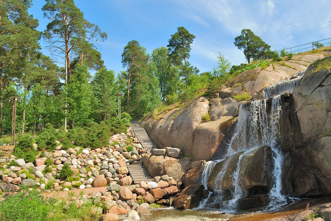 Falls in the landscape park Sapokka in Kotka, Finland