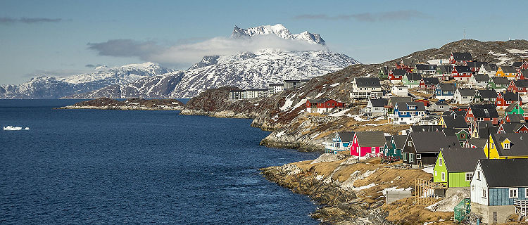 A coastal view of Nuuk, Greenland