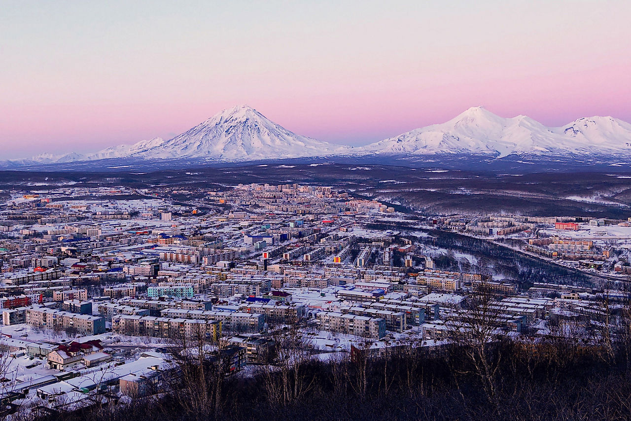 Russia Kamchatka Peninsula City Skyline