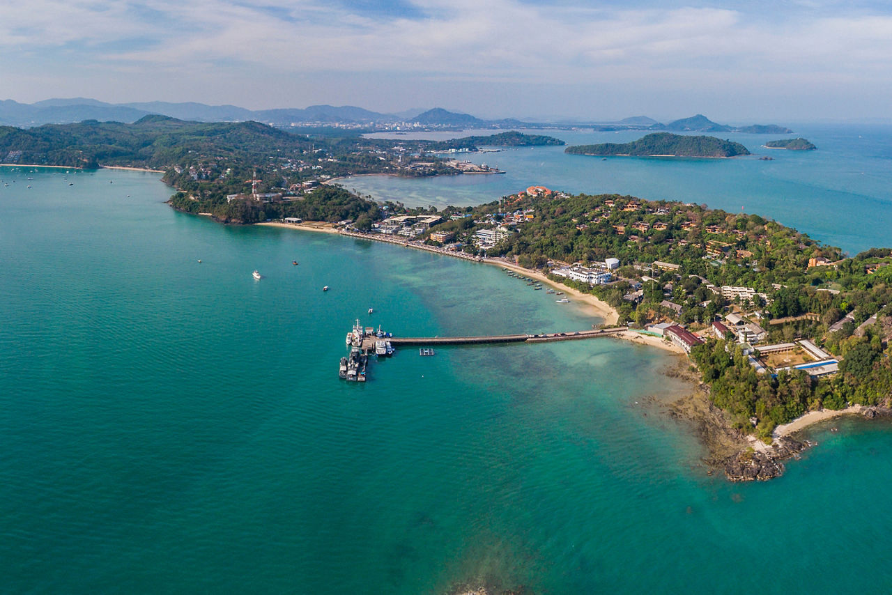 Thailand Cape Panwa Aerial view from Drone Camera 