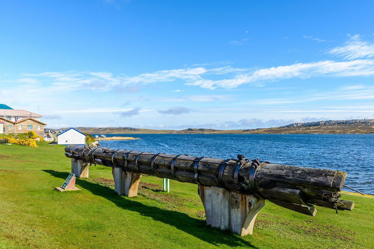 Monument of the Port Stanley, the capital of the Falkland Islands.