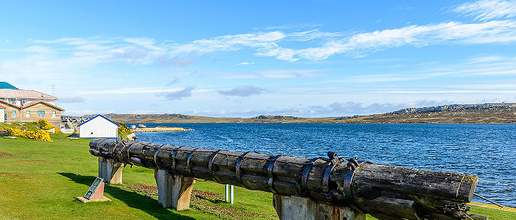 Monument of the Port Stanley, the capital of the Falkland Islands.