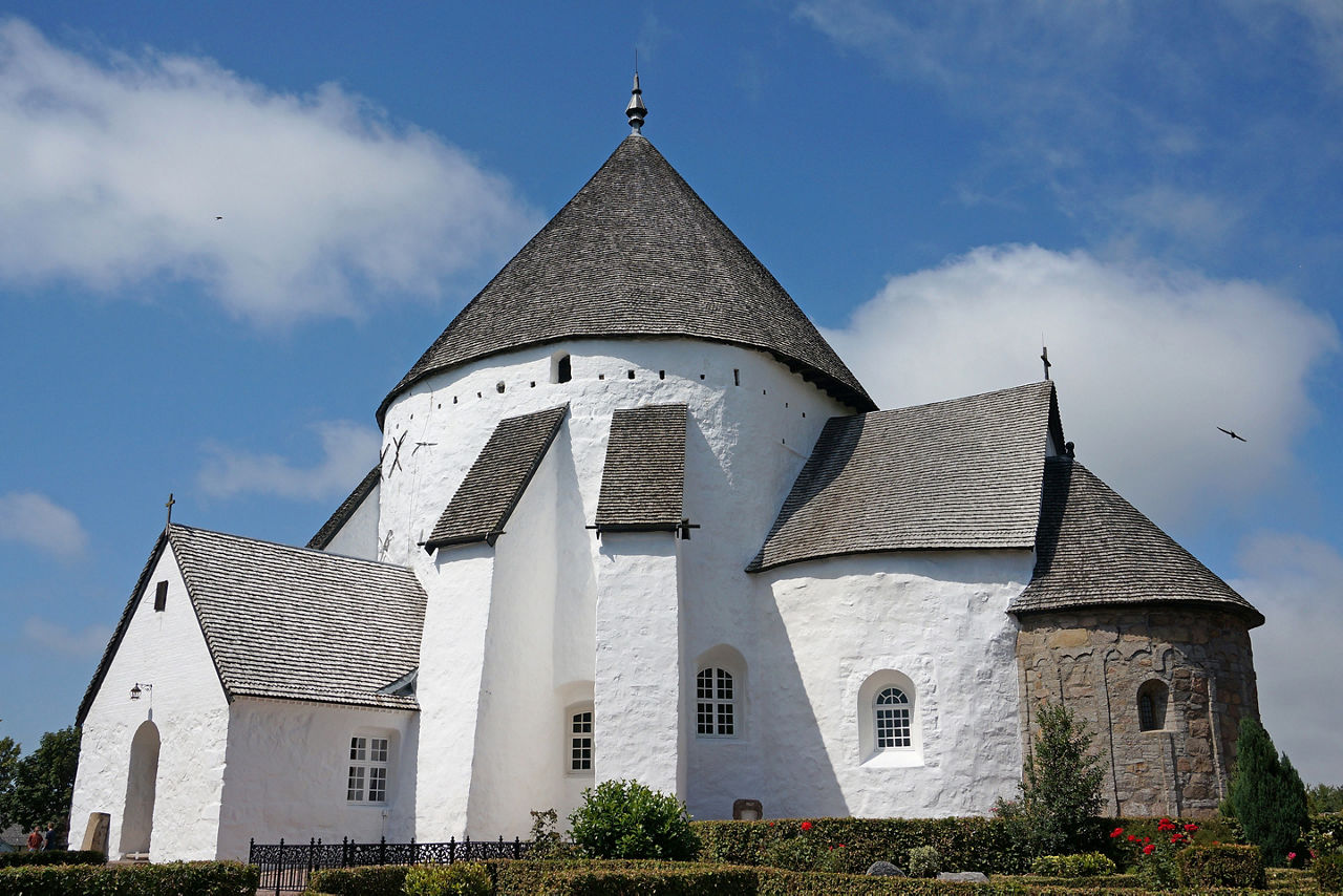 Osterlars Church), the Oldest of the Four Round Churches on Bornholm Island, Denmark