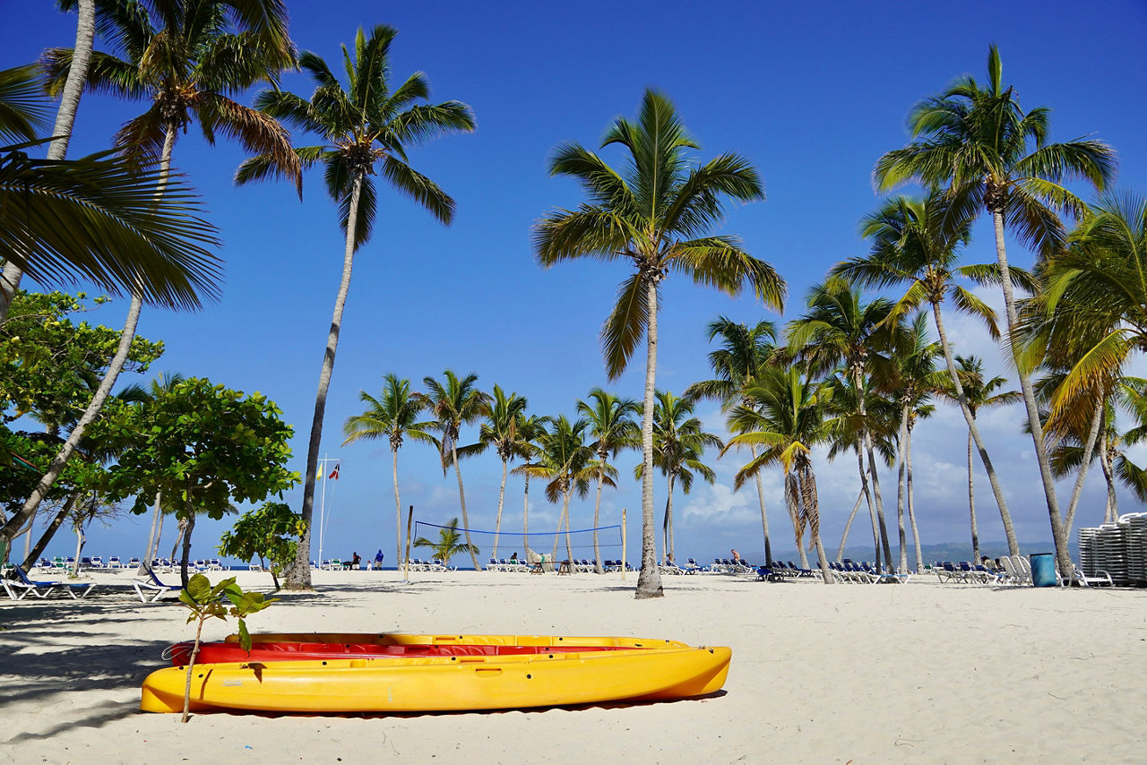 Kayak on Cayo Levantado beach, Dominican Republic, Samana