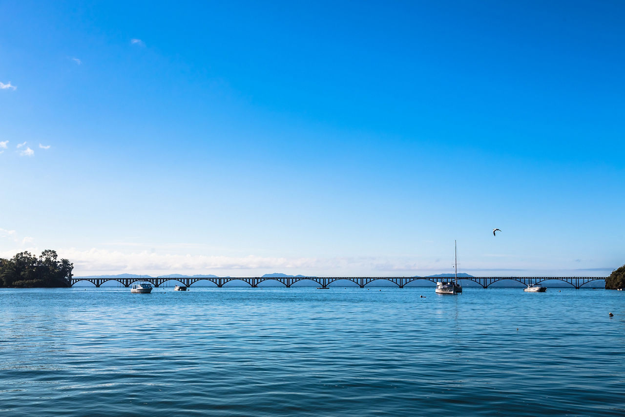 Long Foot-Bridge Over the Sea, Samana Peninsula, Dominican Republic
