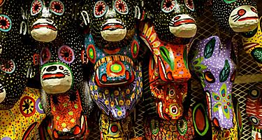  Handmade masks from Nicaragua on sell at artisan marketplace