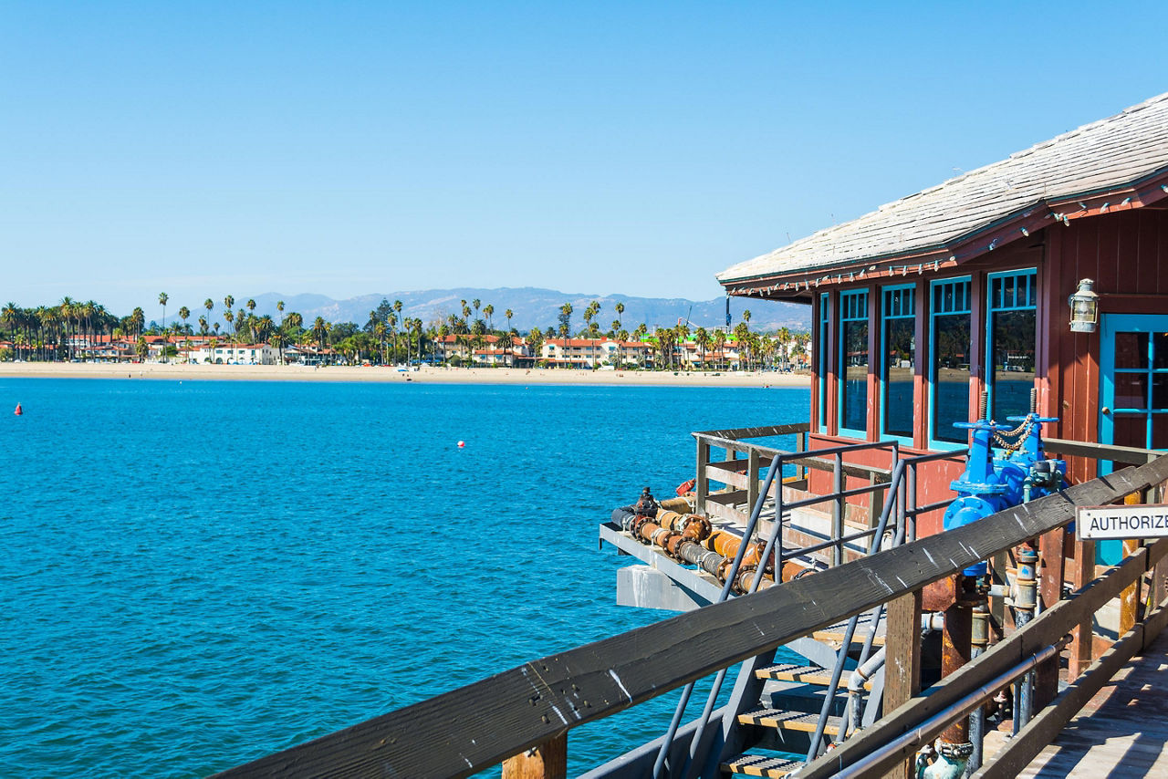 View of Santa Barbara, California from the pier