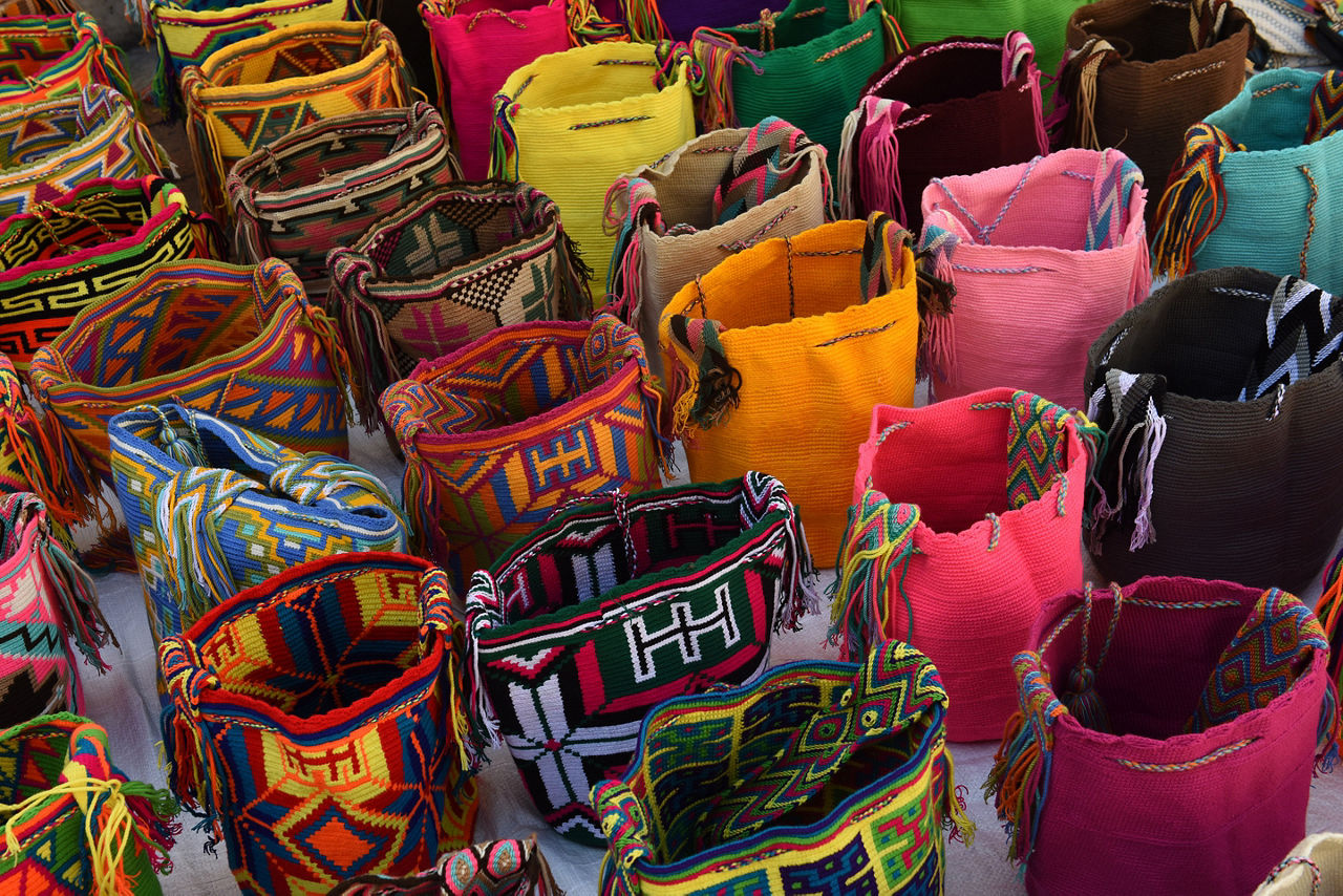 Wayuu handcrafted mochilas bags for sale in Colombia