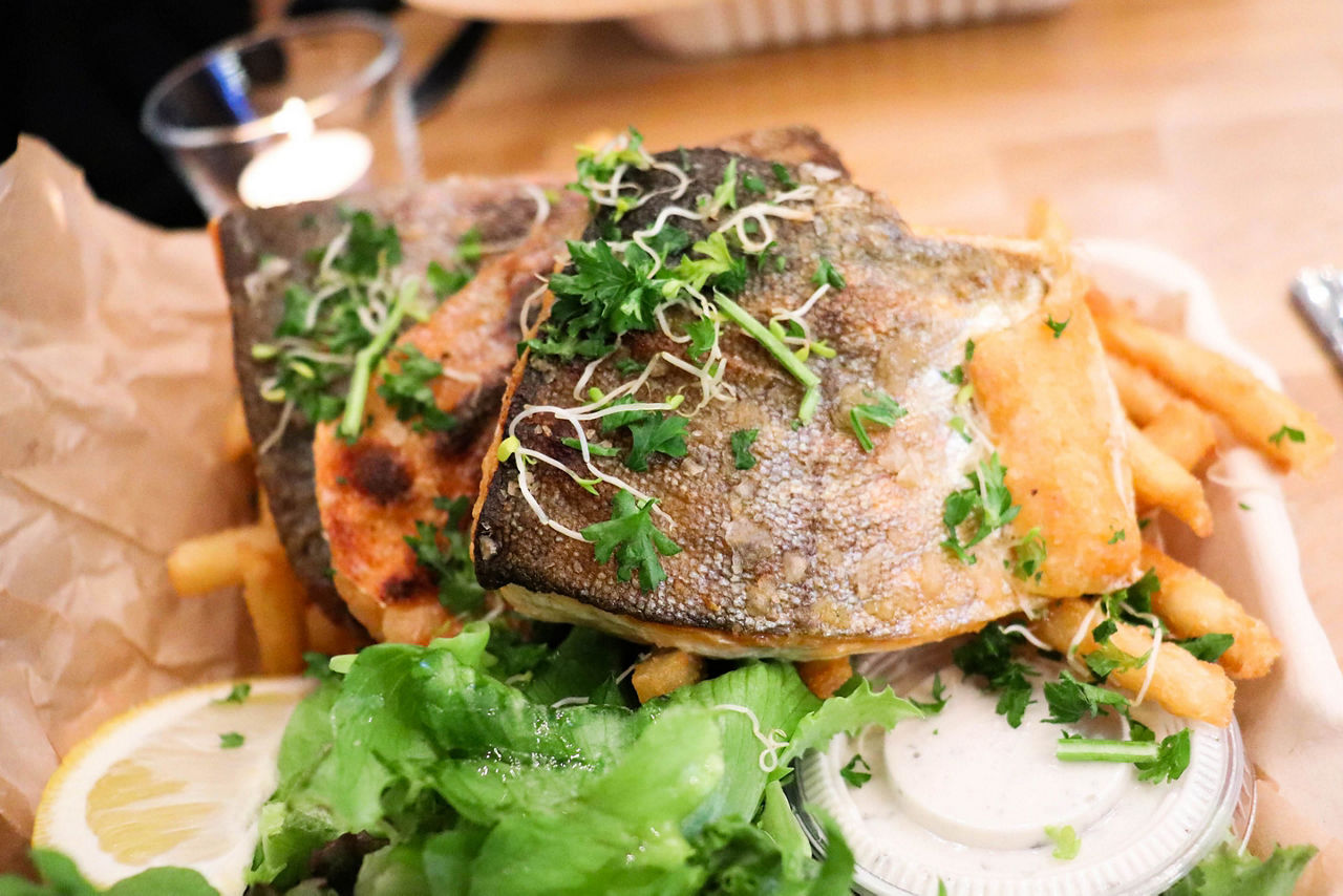 Arctic Char with Fries, Fisherman Fish Shop