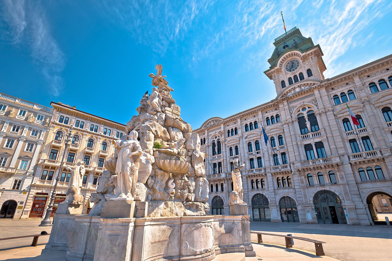 Trieste city hall on Piazza Unita d Italia square view, Friuli Venezia Giulia region of Italy