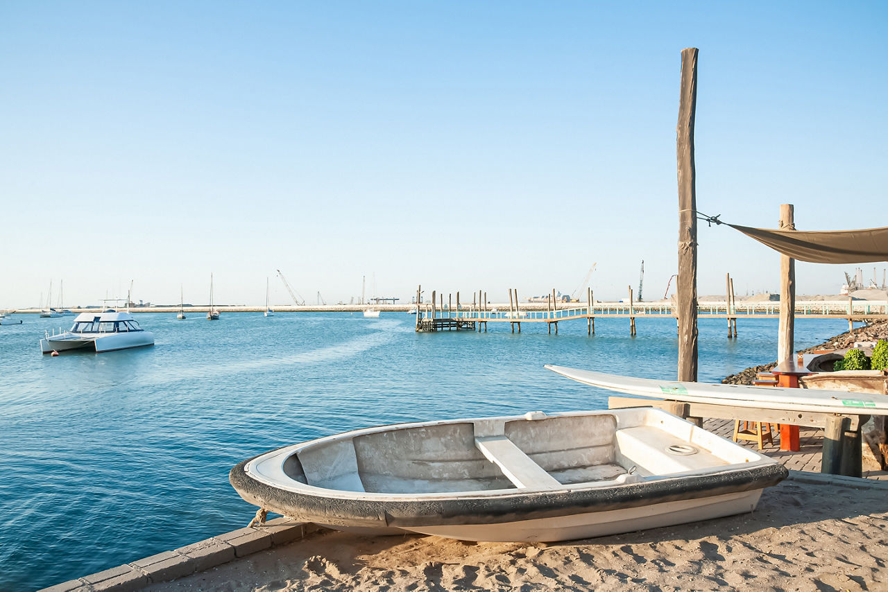 Walvis Bay in Namibia, Africa. South Atlantic ocean coast.