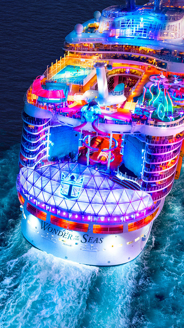 wonder of the seas back ship aerial view poster 608 1080