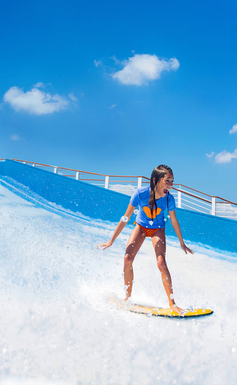 Young girl in the FlowRider