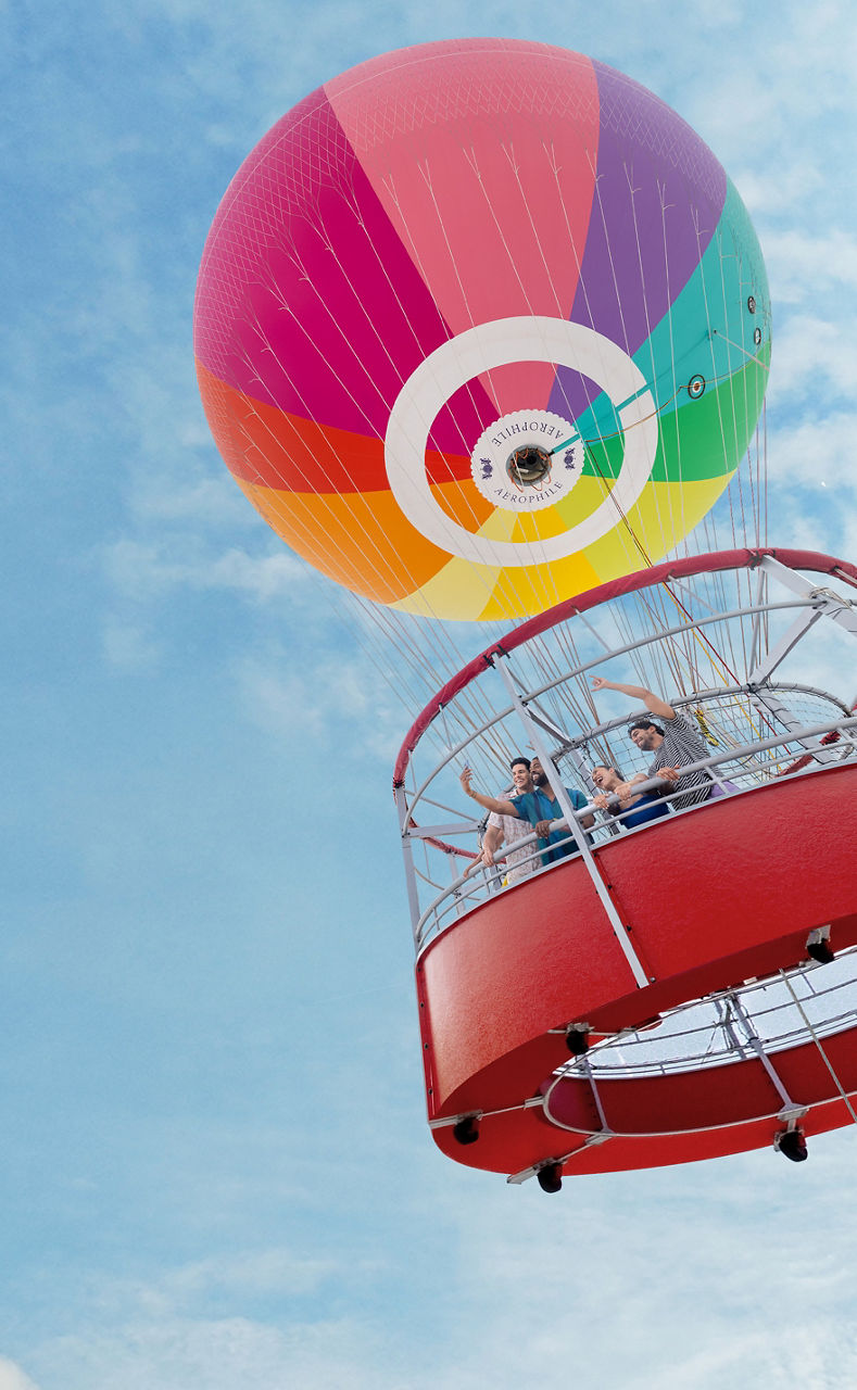 Friends aboard a helium balloon Up Up and Away