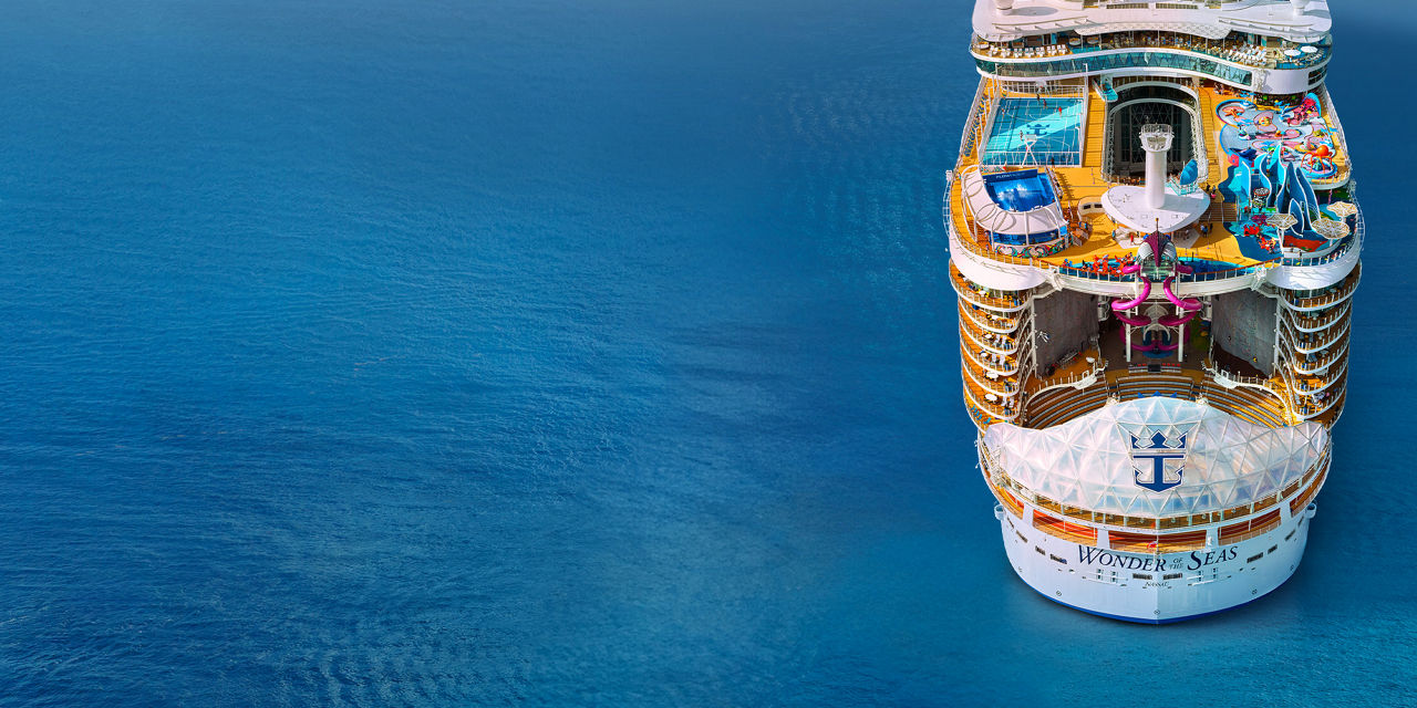 july caribbean cruise deals wonder of the seas back aerial view banner 1040 520