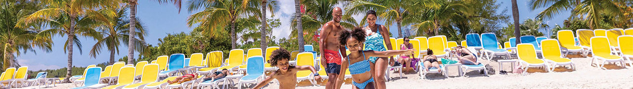 African-American family at Perfect Day Mexico, Beach