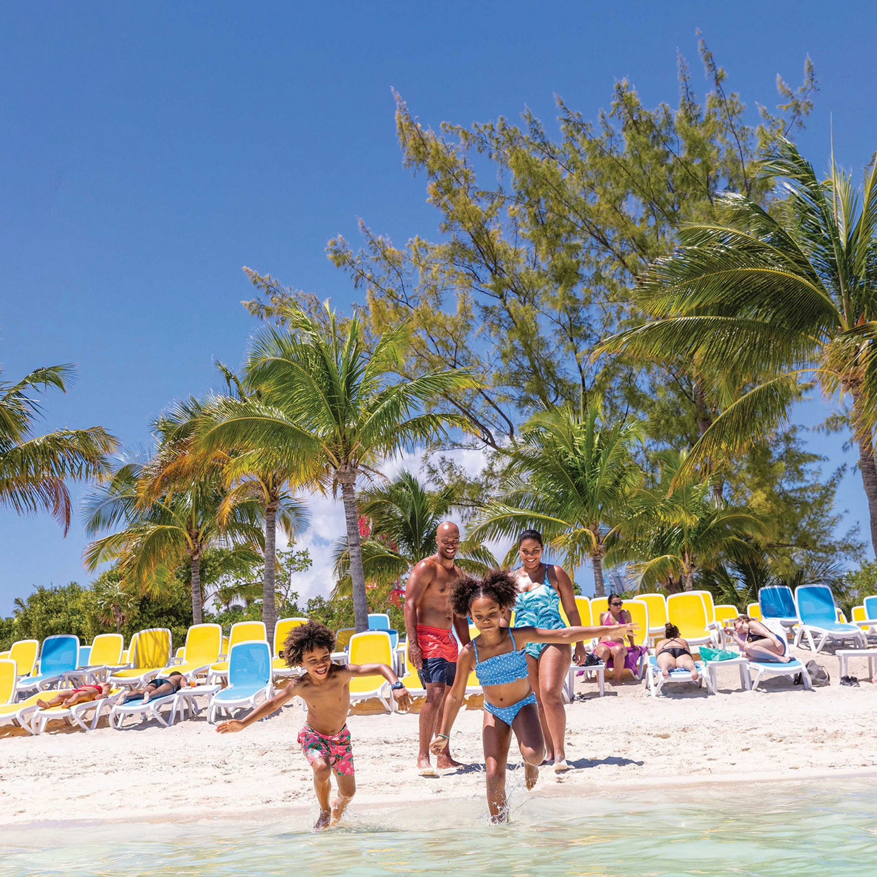 African-American family at Perfect Day Mexico, Beach