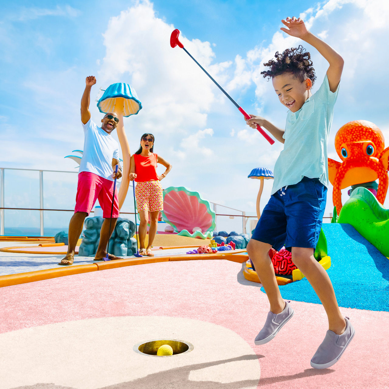 april caribbean cruises deals family playing minigolf at wonder playscape square 1050 1050