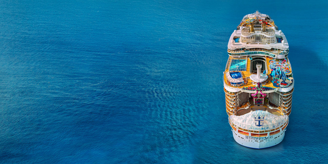 february caribbean cruise deals daytime back aerial view wonder of the seas banner 1040 520