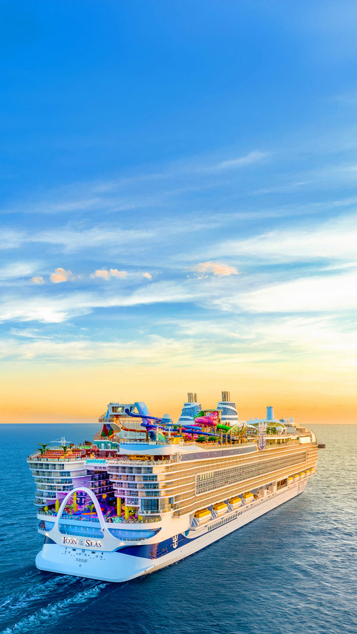 may caribbean cruises deals daytime back aerial view icon of the seas poster 608 1080