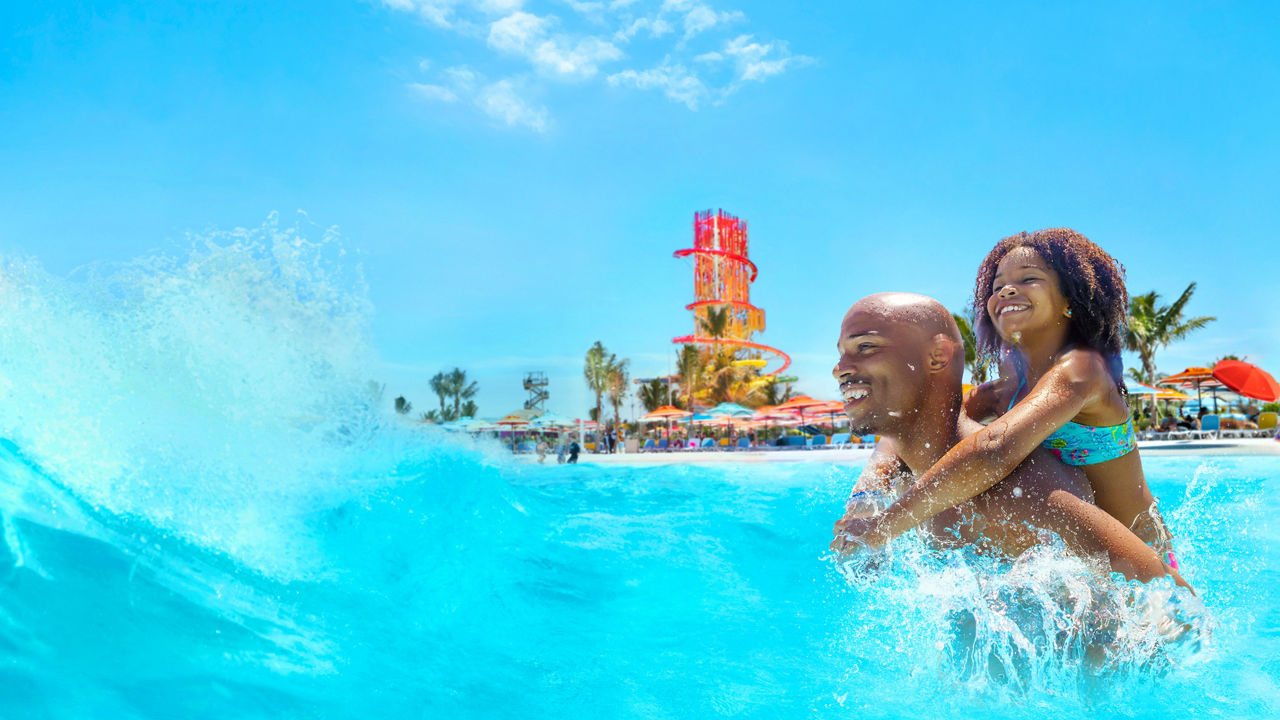 september caribbean cruises deals father daughter enjoying thrill waterpark at perfect day cococay hp jumbotron 1920 1080