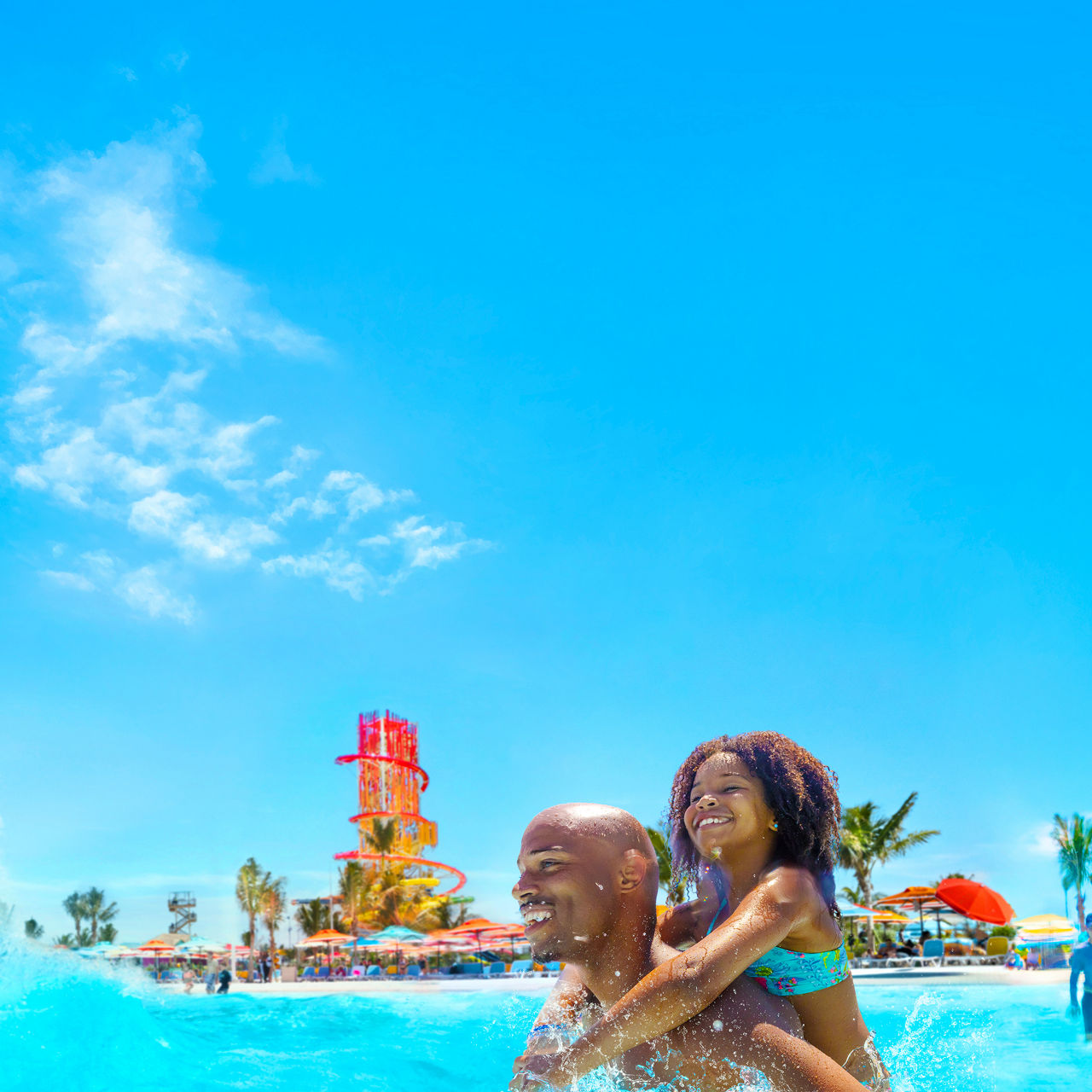 september caribbean cruises deals father daughter enjoying thrill waterpark at perfect day cococay square 1050 1050