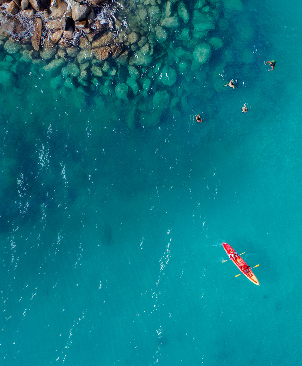 People kayaking and floating aerial Philipsburg, St St. Maarten | HP Mobile