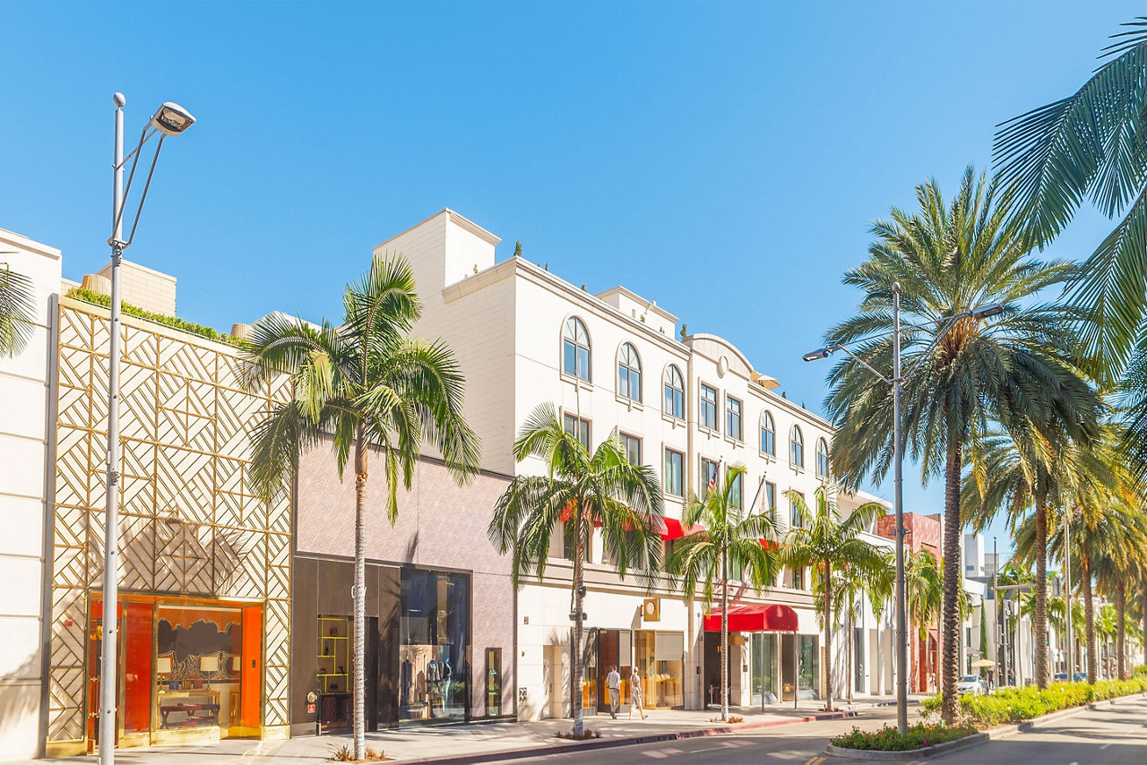 Luxury Buildings at Rodeo Drive Los Angeles California