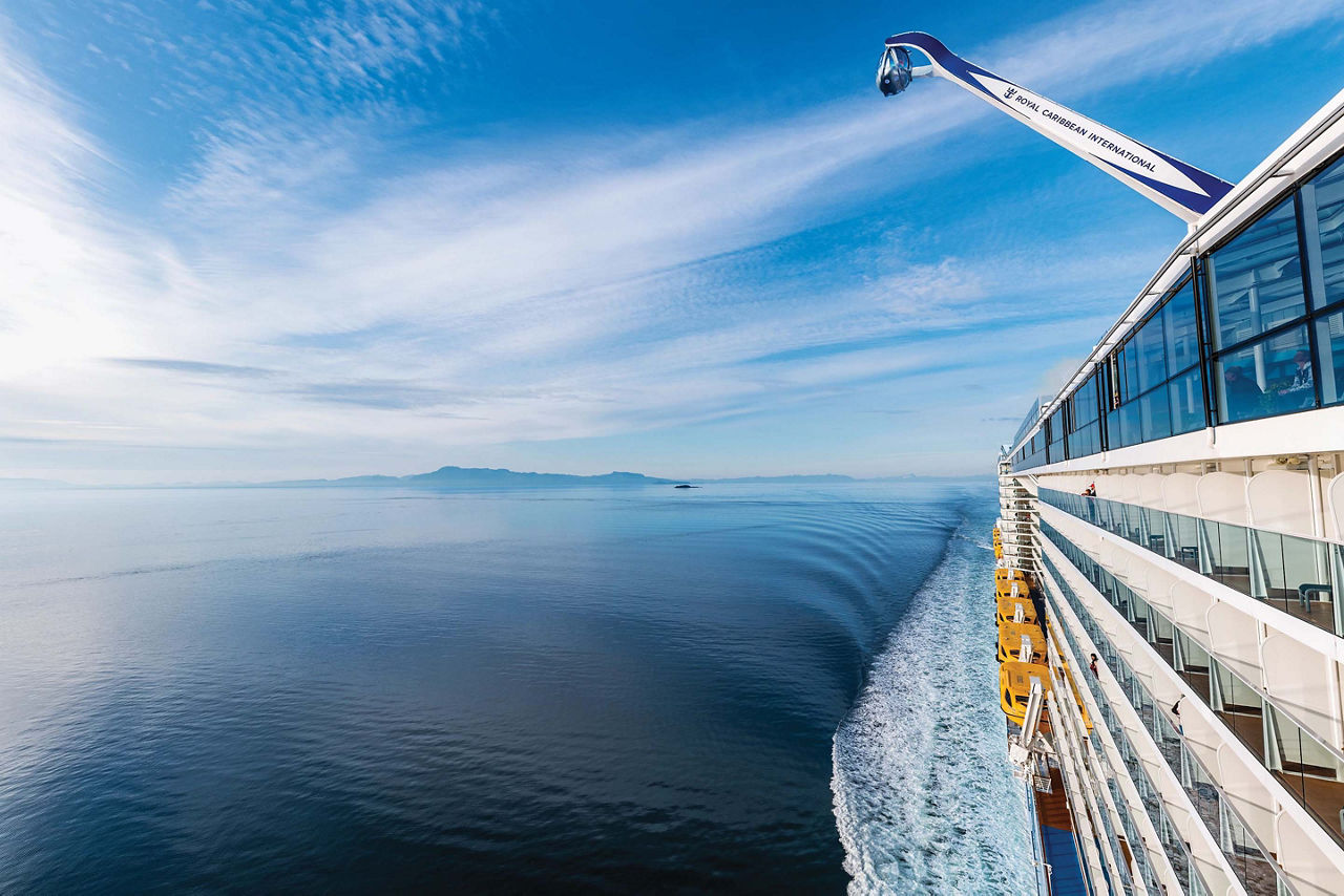 Ovation of the Seas, North Star, wide scenic of Alaska seascape