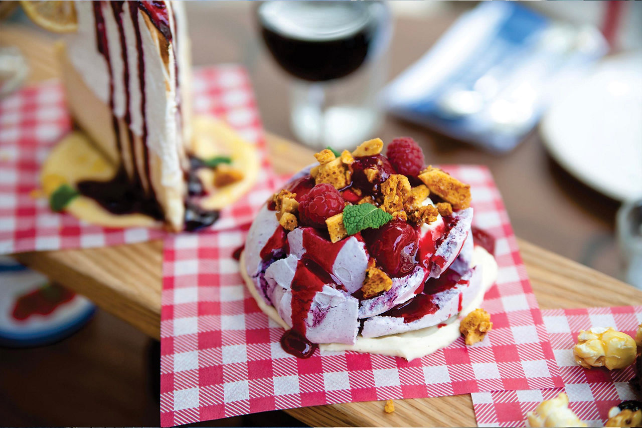 Jamies Italian Raspberry Rippled Pavlova Dessert