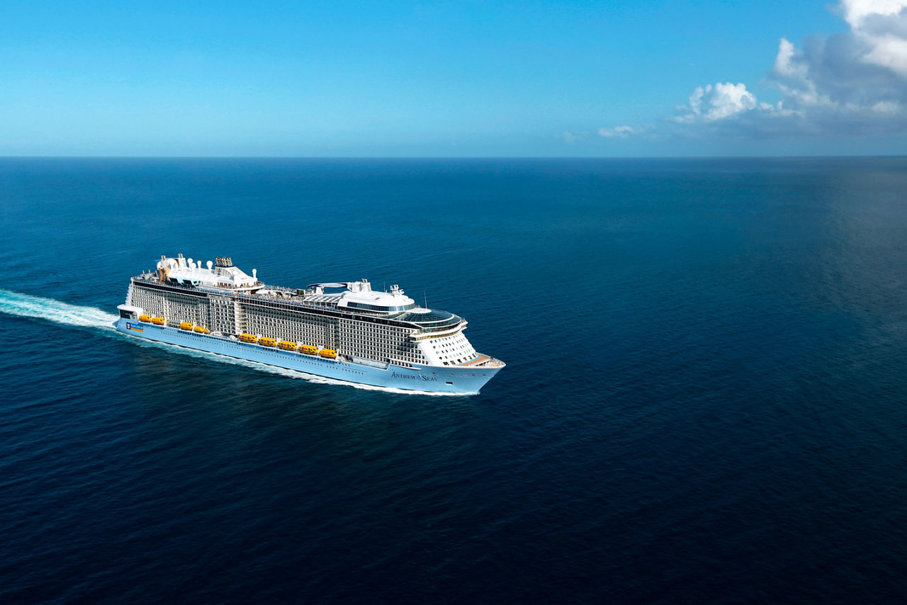 anthem of the seas aerial view starboard side