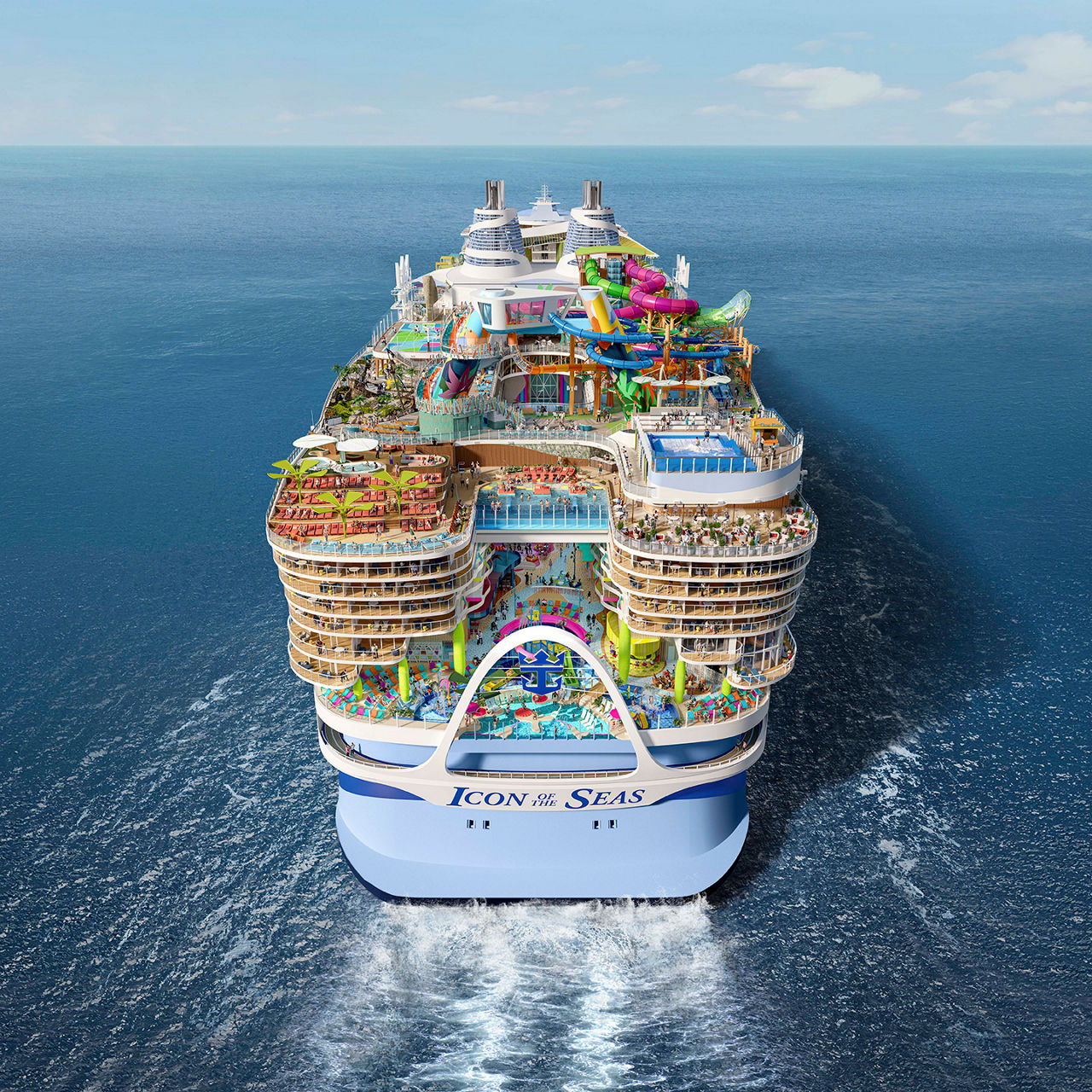 Icon of the Seas Aerial Aft Render