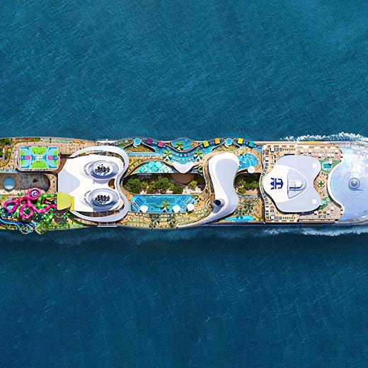 Icon of the Seas Aerial Sea Day Render