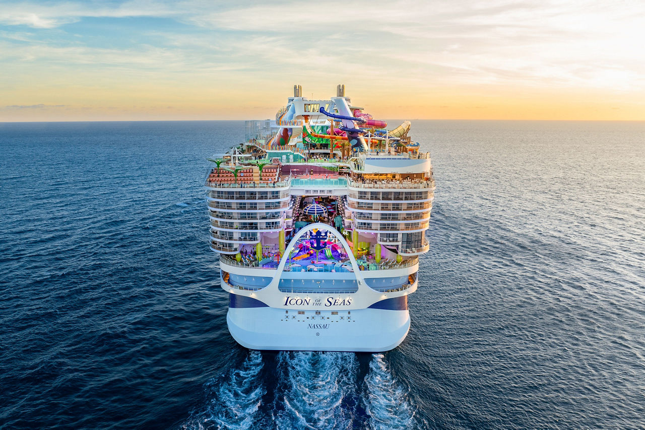 Icon of the Seas Aerial During Day at Sea
